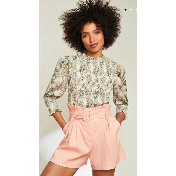 Veronica Beard Ashford Linen Short in Heathered Bright Coral NWT Size 8 - Picture 1 of 8